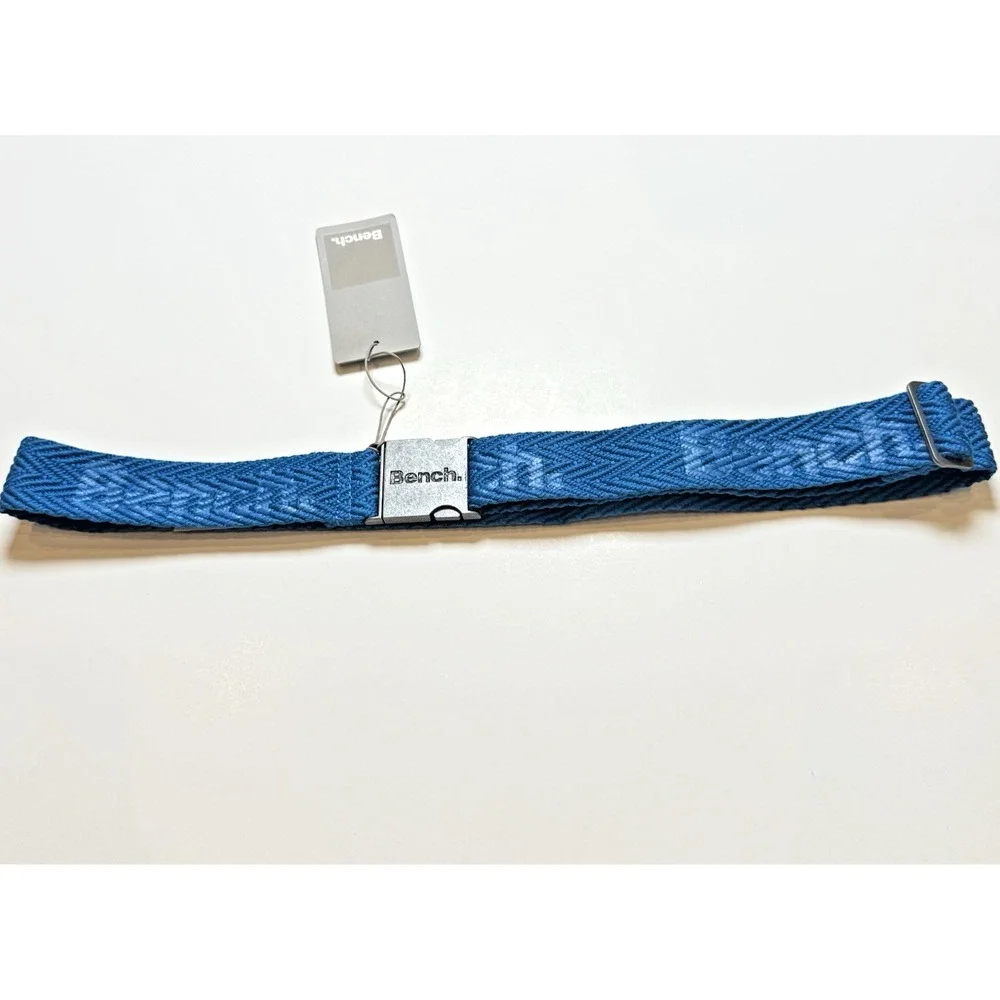 Bench Woven‎ Logo Belt Casual Adjustable Blue Mens Womens Unisex NWT